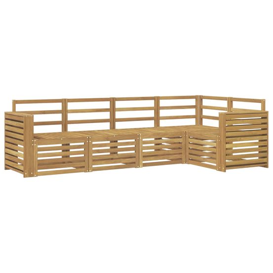 Ensemble de canapés d'extérieur 5 pc blanc bois d'acacia massif