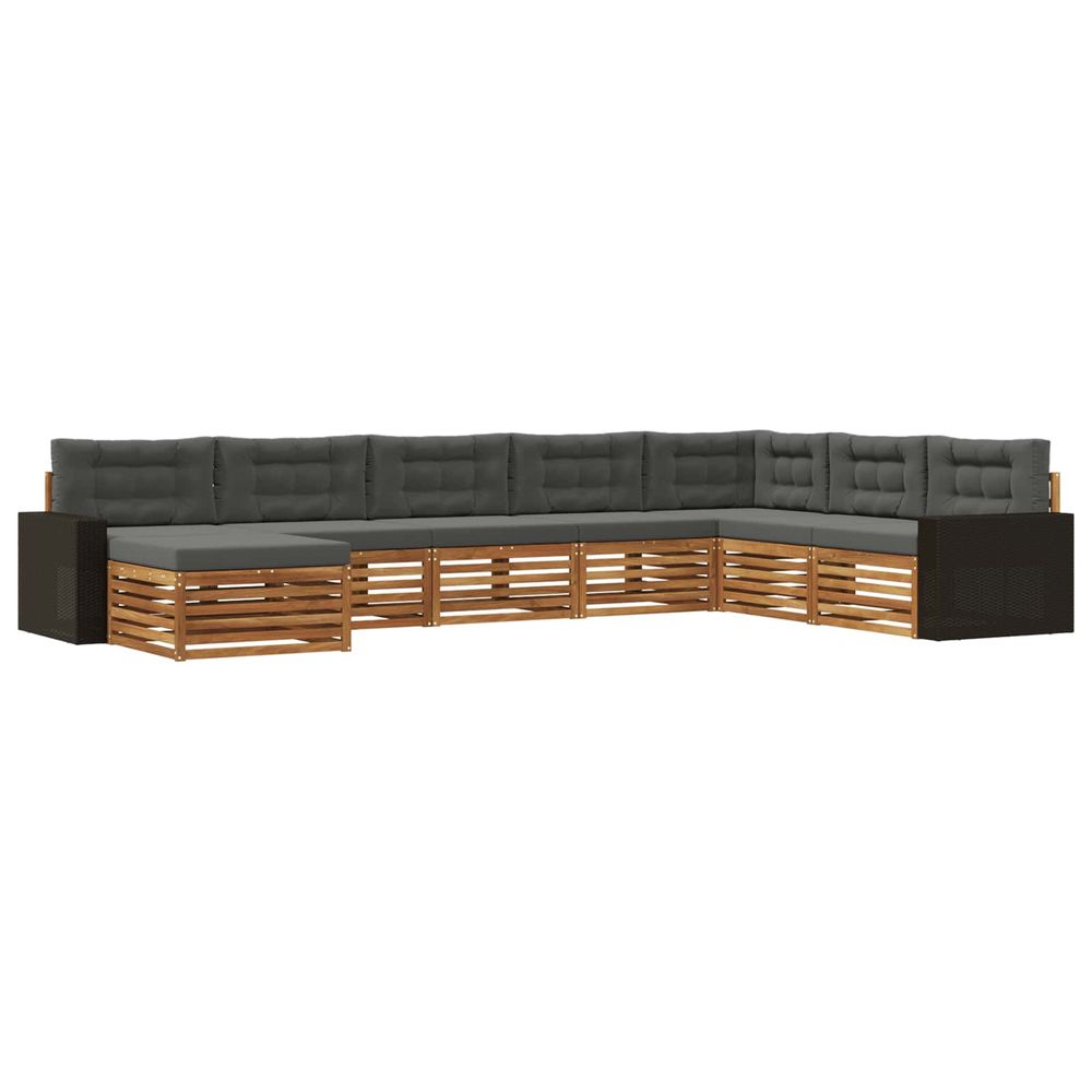 Ensemble de canapés d'extérieur 8 pc naturel et anthracite