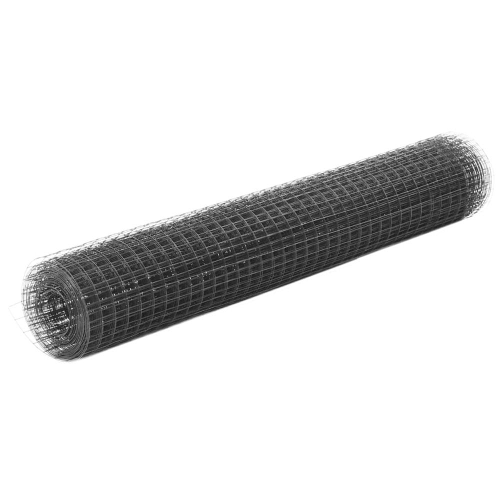 Grillage acier avec revêtement en pvc 10x1 m gris