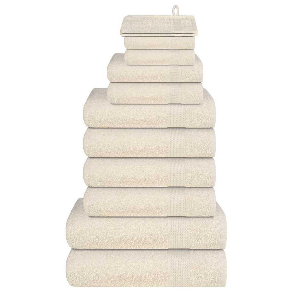 Ensemble de serviettes frogn 12 pcs crème 360 g/m²