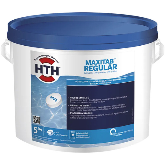 Chlore lent stabilisé galets 200g 5kg - maxitab regular 5kg