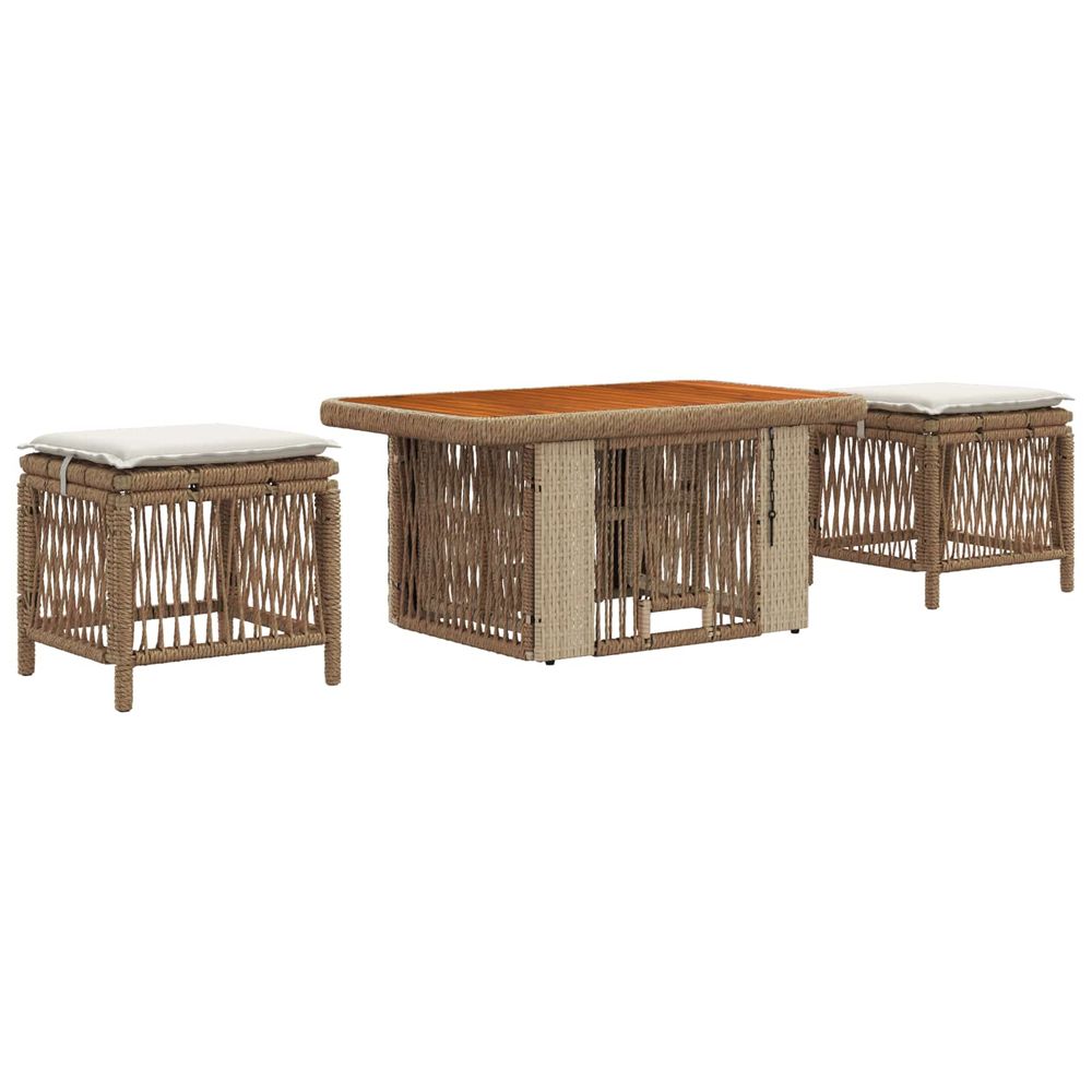 Ensemble de salle à manger pour jardin 3 pc beige et crème