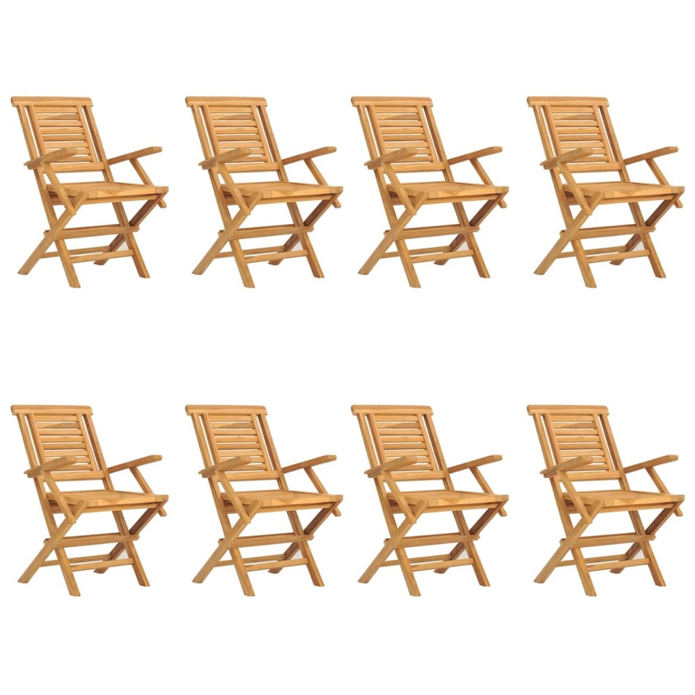 Chaises de jardin pliantes lot de 8 56x63x90cm bois massif teck