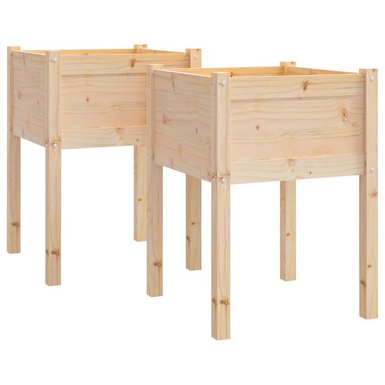 Jardinière d'extérieurs d'extérieur 2 pcs 50x50x70 cm bois de pin massif