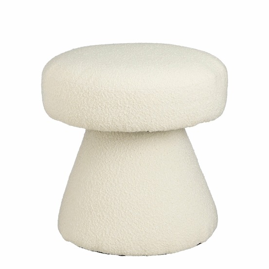 Mica decorations pouf - h46 x ø49 cm - blanc cassé