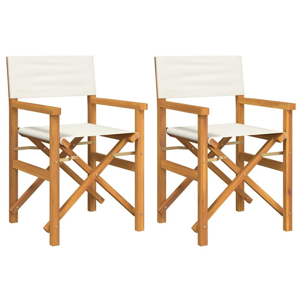 Chaises de metteur en scène pliantes lot de 2 bois teck massif