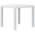 Table de jardin blanc 79x79x72 cm plastique aspect de rotin