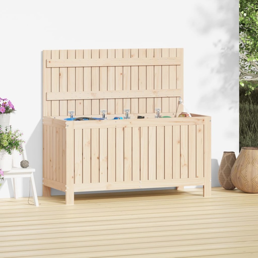 Boîte de rangement de jardin 115x49x60 cm bois massif de pin