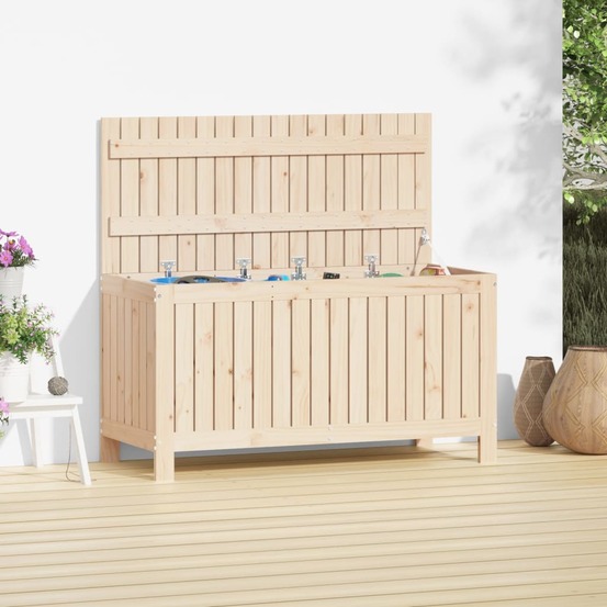 Boîte de rangement de jardin 115x49x60 cm bois massif de pin