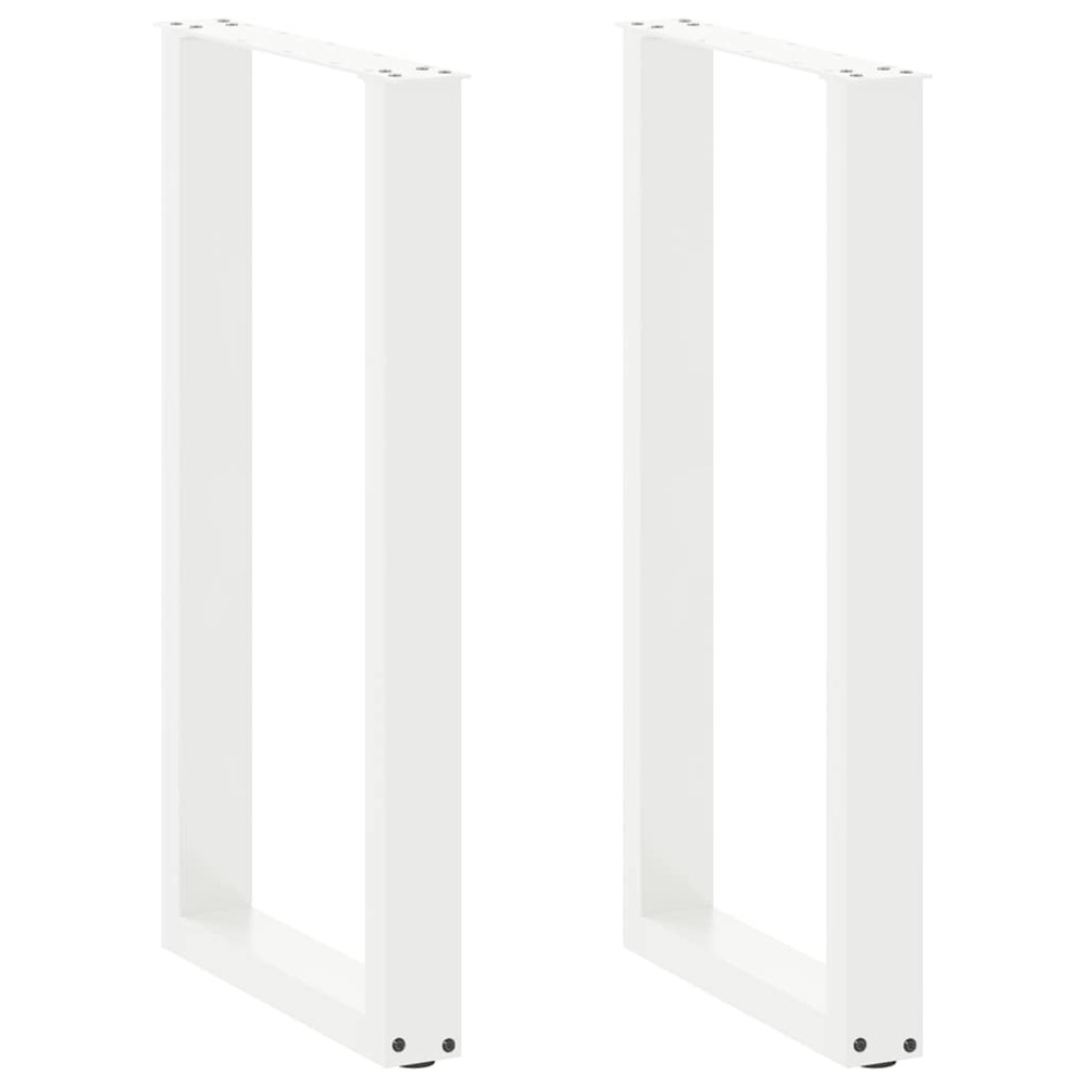 Pieds de table de bar en u, 2 pièces, blanc, 40 x (90-91) cm, acier