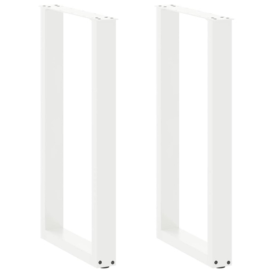 Pieds de table de bar en u, 2 pièces, blanc, 40 x (90-91) cm, acier