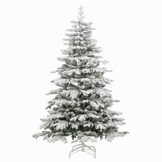 Sapin de noël artificiel à charnières avec neige floquée 210 cm