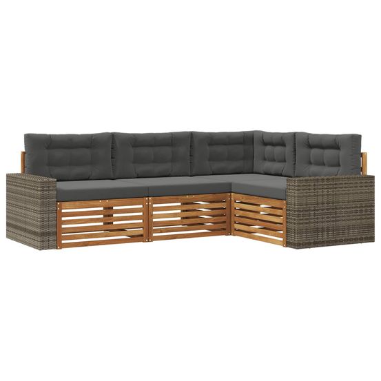 Ensemble de canapés d'extérieur 4 pc naturel et anthracite