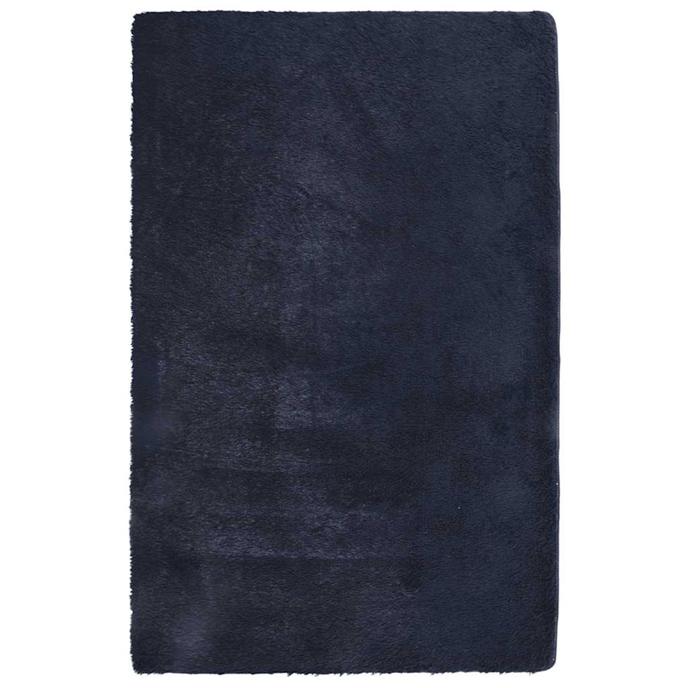 Tapis shaggy à poils longs navarra bleu marine 130x200 cm