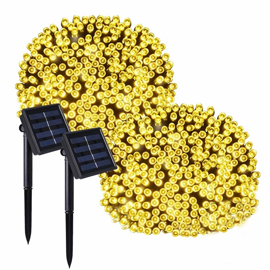 2 guirlandes solaire yogy warm 200 led 16.3m