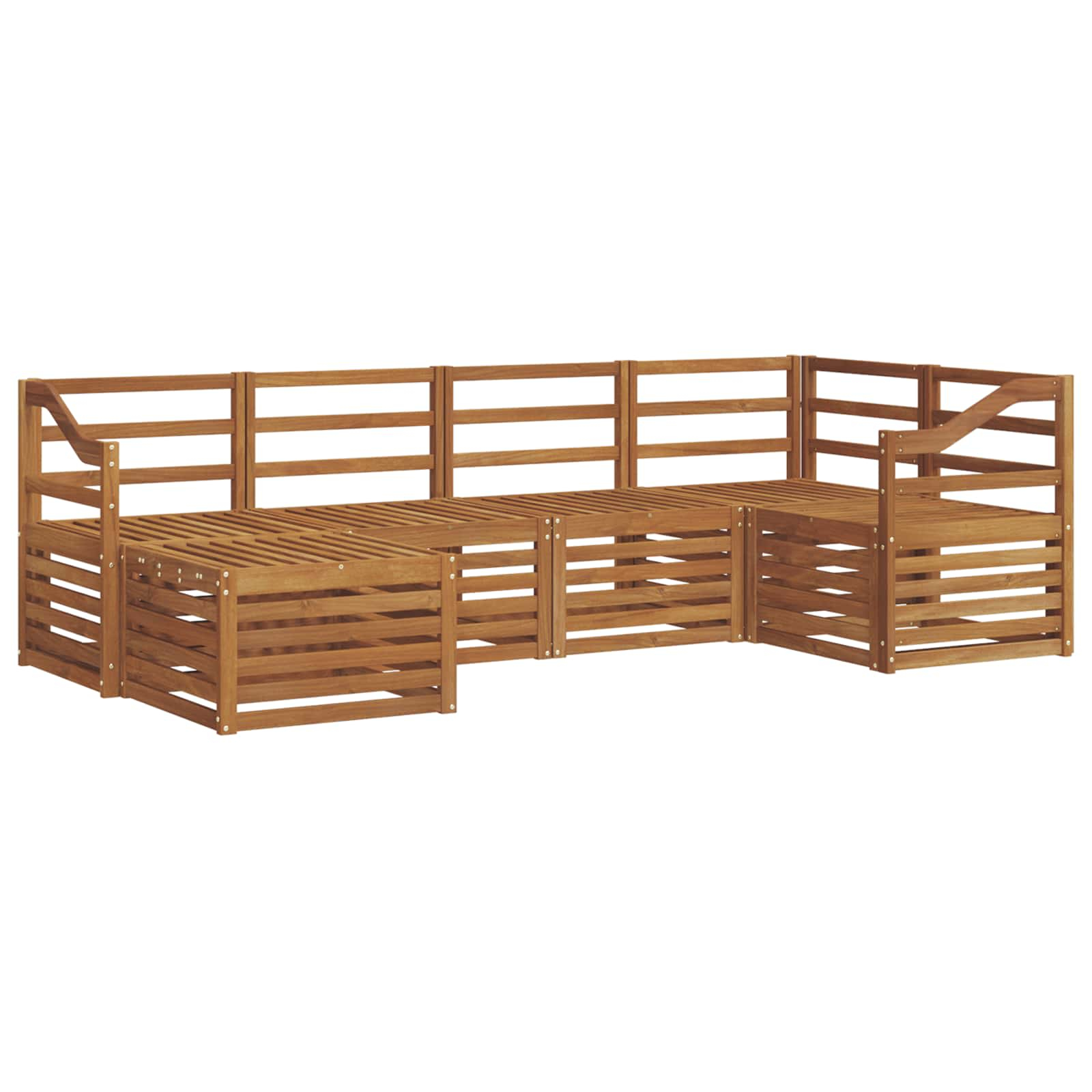 Ensembles de canapés 6 pcs naturel bois d'acacia massif