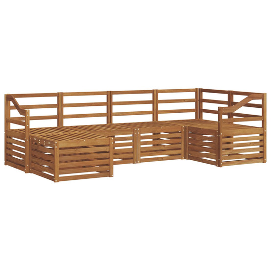 Ensembles de canapés 6 pcs naturel bois d'acacia massif