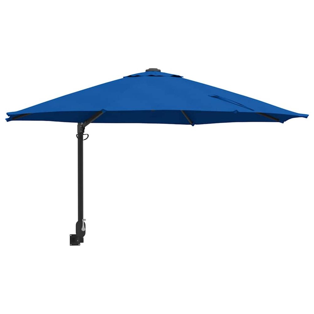 Parasol de jardin 248 x 248 x 148 cm polyester et acier azur
