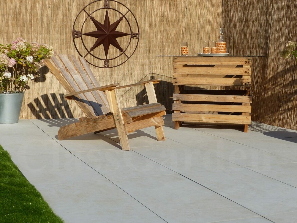 Terrasse beton ivoire 10 m² - 20 dalles