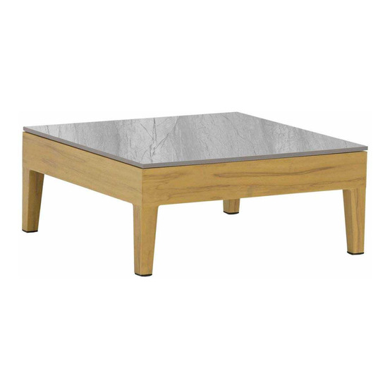 Table basse de jardin en aluminium et céramique welcome