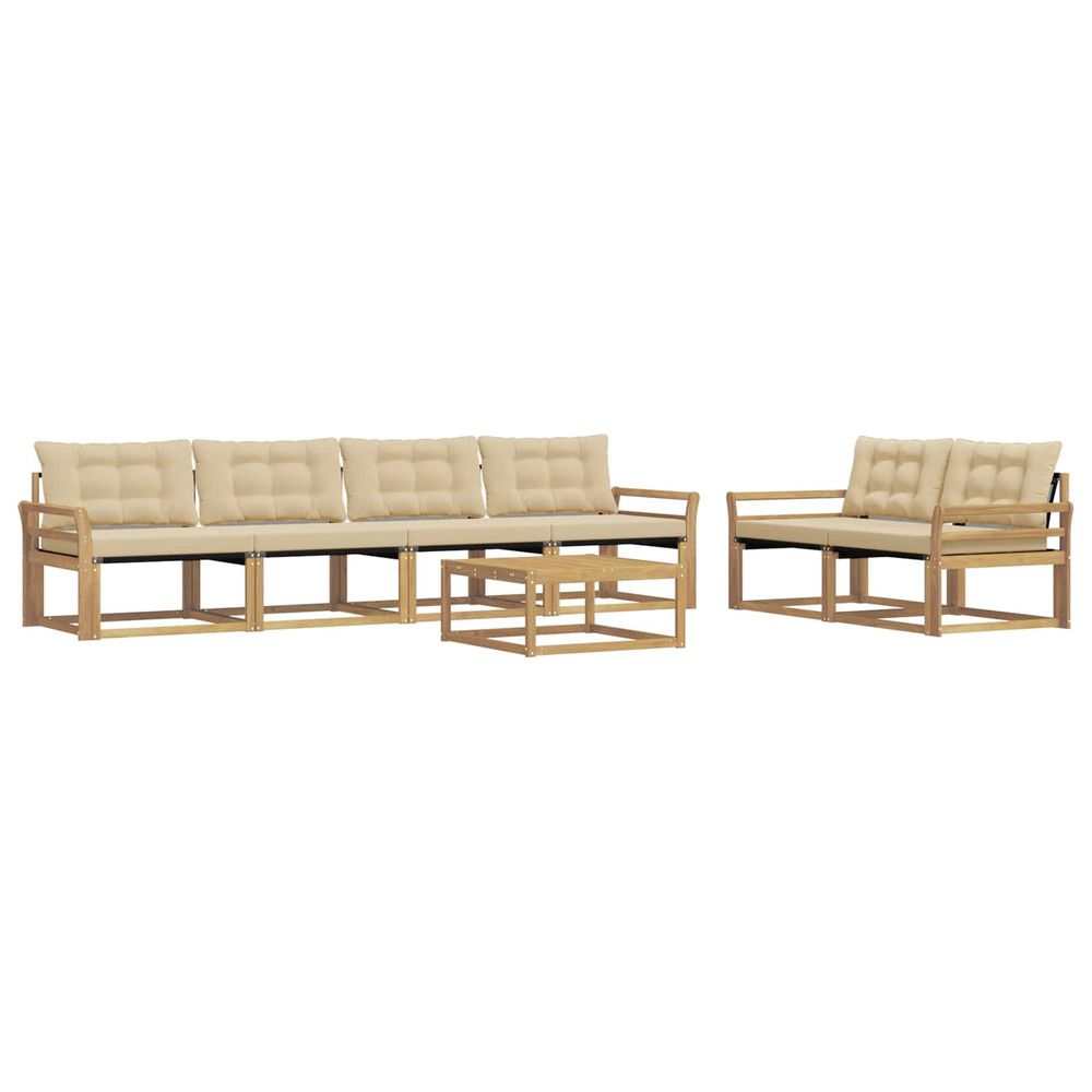 Ensemble de canapés d'extérieur 7 pc blanc et beige