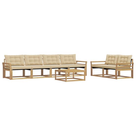 Ensemble de canapés d'extérieur 7 pc blanc et beige