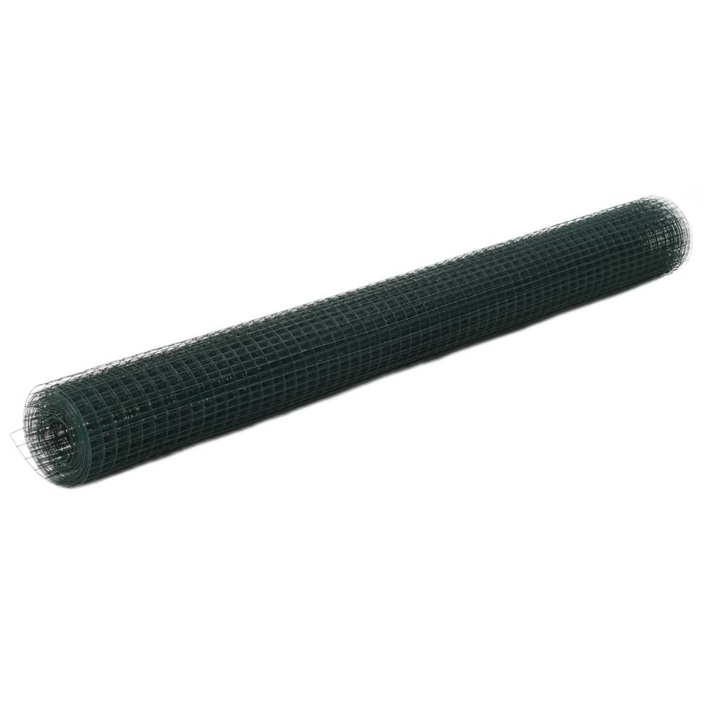 Grillage acier avec revêtement en pvc 25x1,5 m vert