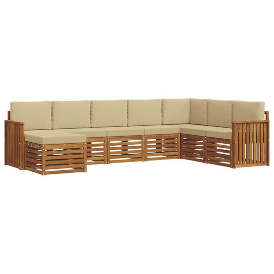 Ensemble de canapés d'extérieur 8 pc naturel et beige