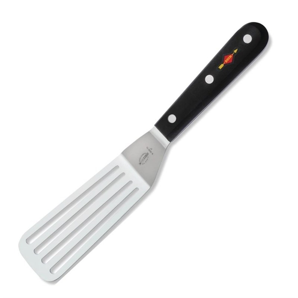 Spatule professionnelle coudée ajourée inox dick - 130 mm