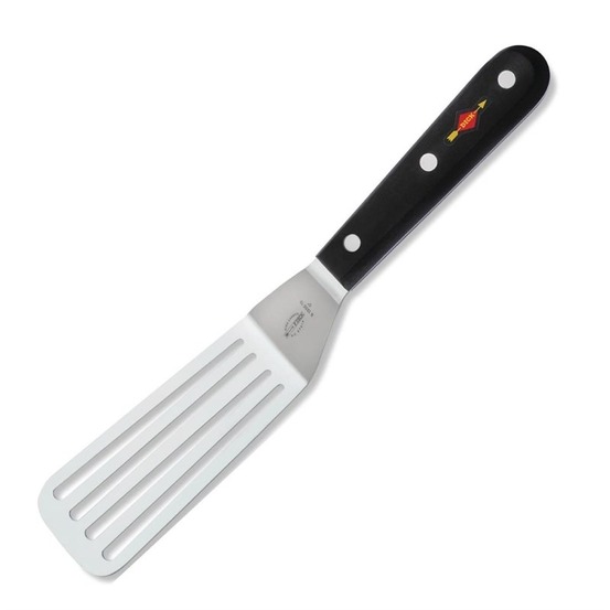 Spatule professionnelle coudée ajourée inox dick - 130 mm