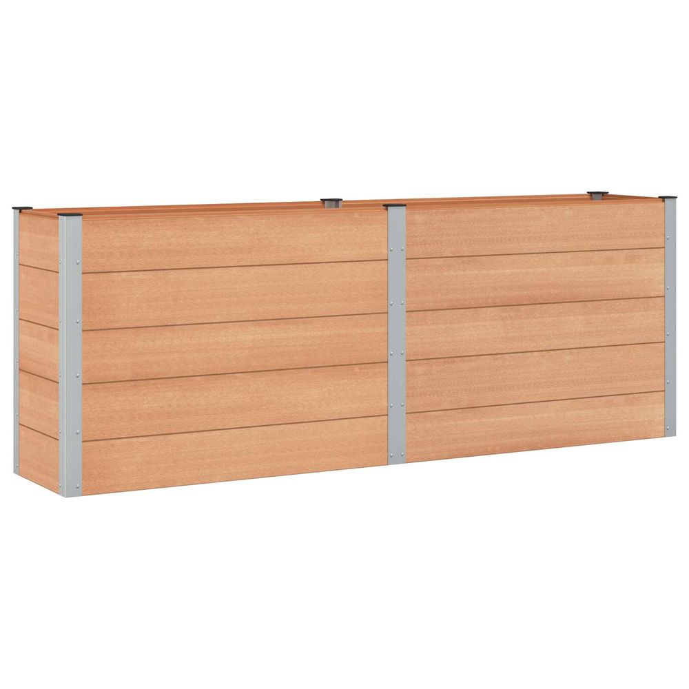 Jardinière surélevée marron 250 x 50 x 91 cm wpc et aluminium