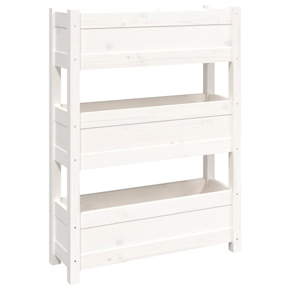 Jardinière d'extérieur blanc 77x25x104,5 cm bois massif de pin