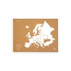 Carte en liège - woody map natural europe / blanc / 60x45 cm / cadre blanc
