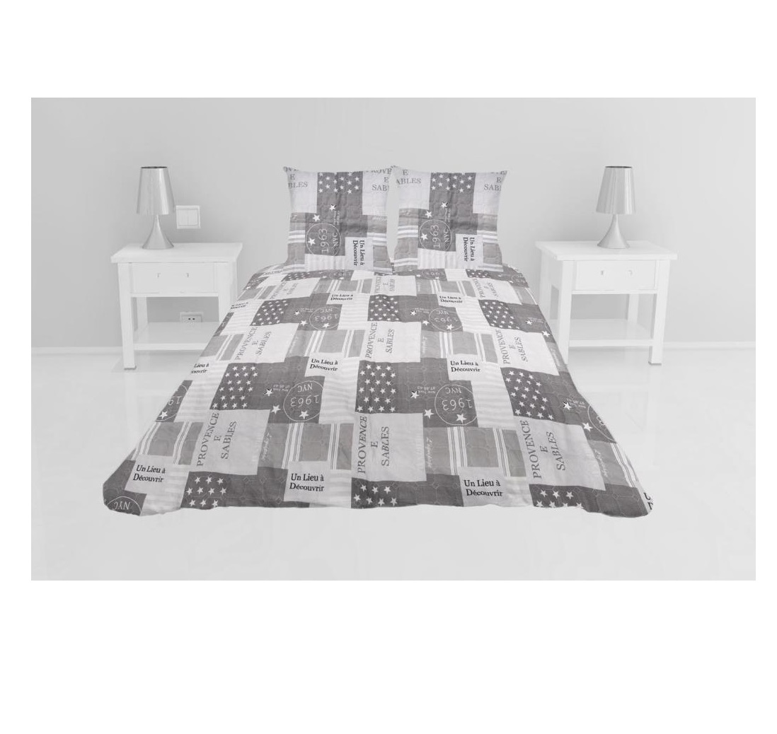 Couvre lit microfibre + taies 220 x 240 cm provence