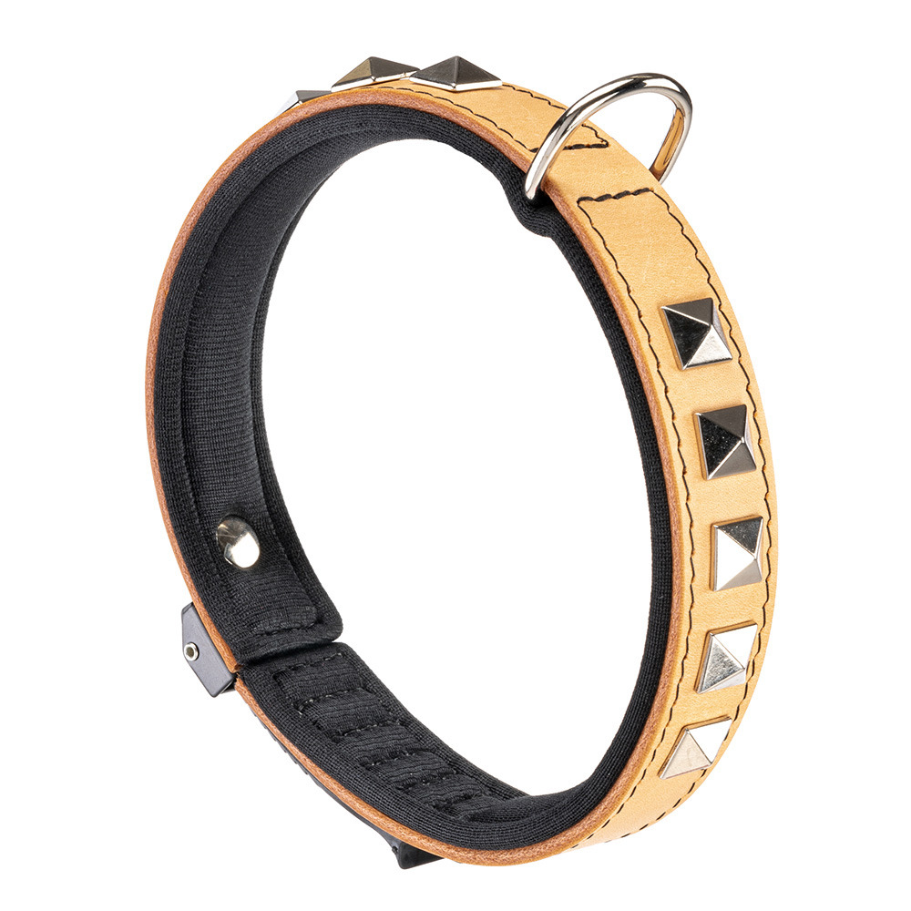 Collier pour chiens giotto luxor c25/44, en cuir véritable avec clous argentés