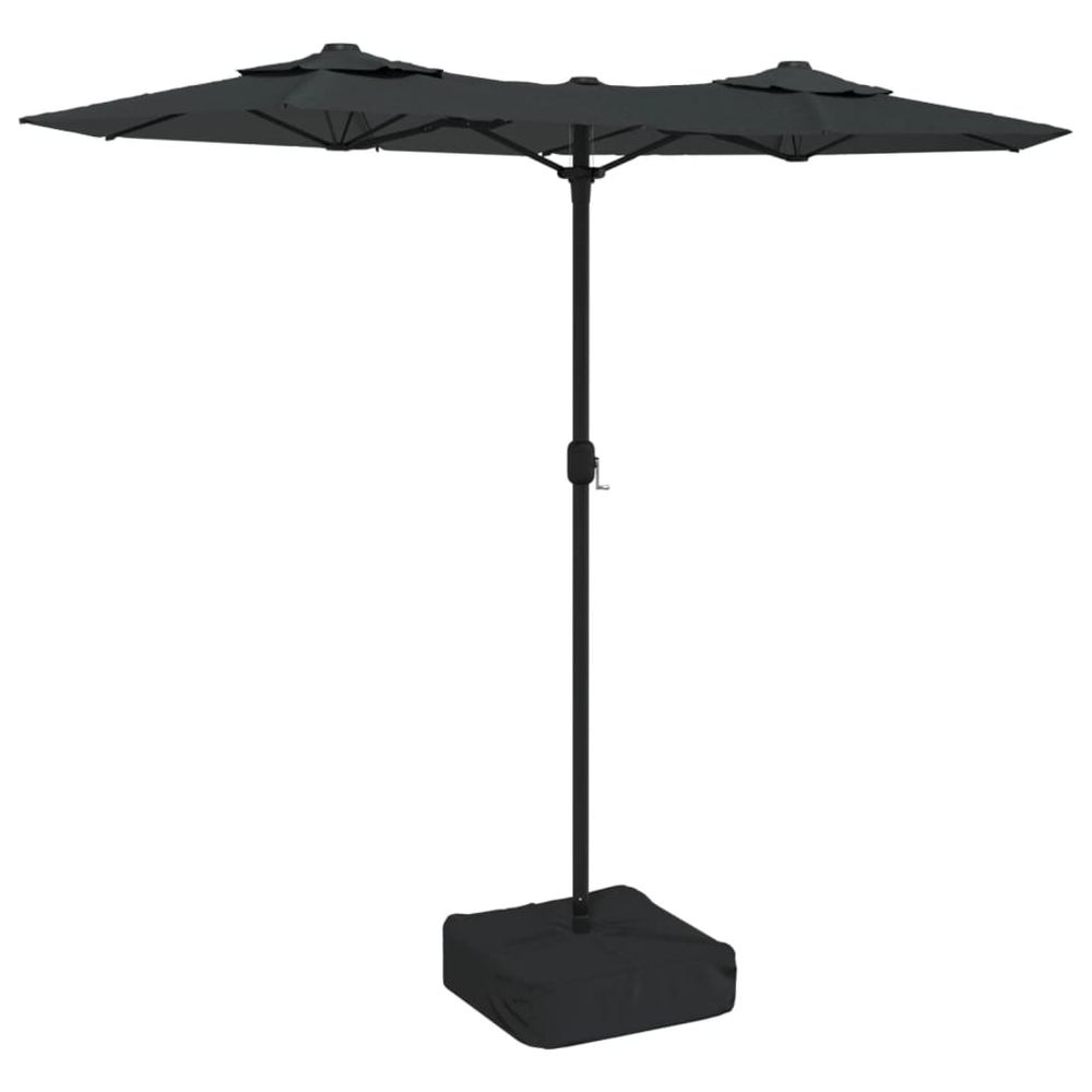 Parasol de jardin à double tête anthracite 316x145 cm