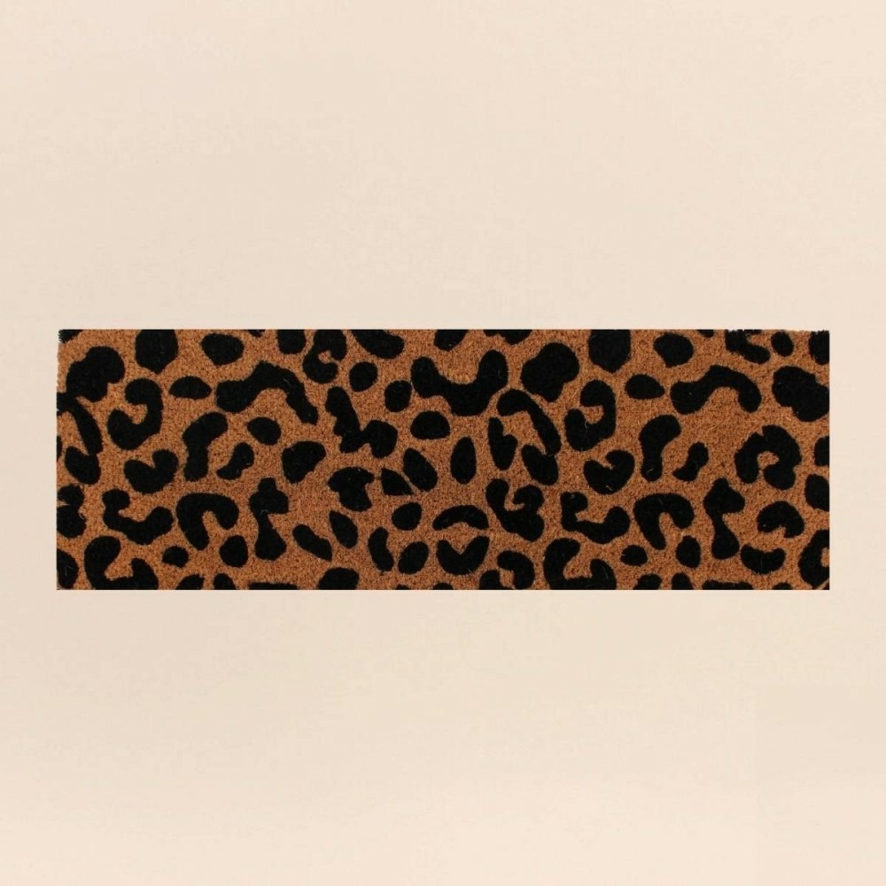 Paillasson de marche coco imprimé léopard 25x75cm