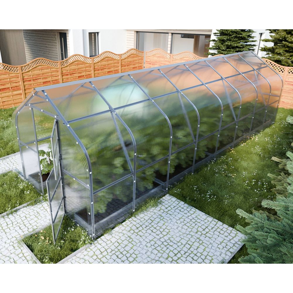 Serre en polycarbonate drop 20m² (2,5x8m), 4mm