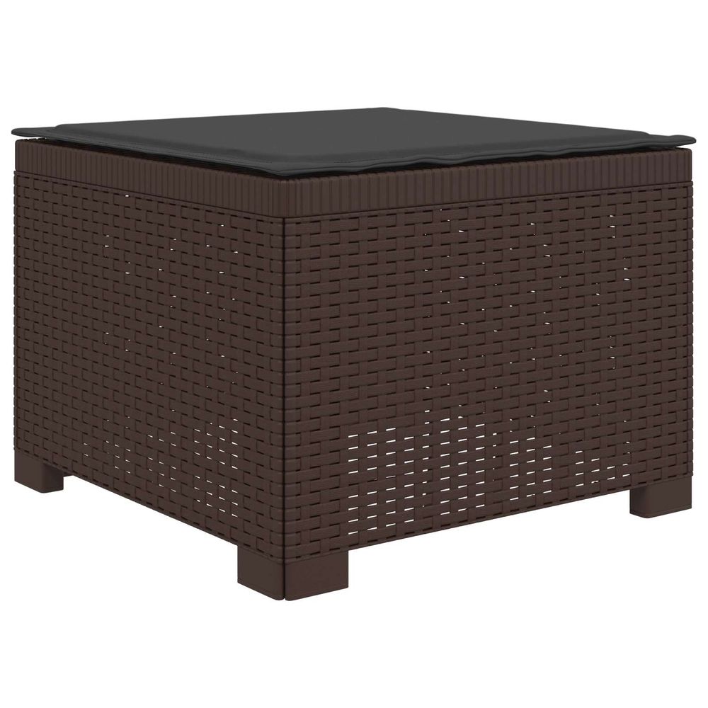 Canapé de jardin 1 place avec coussin look rotin pp marron
