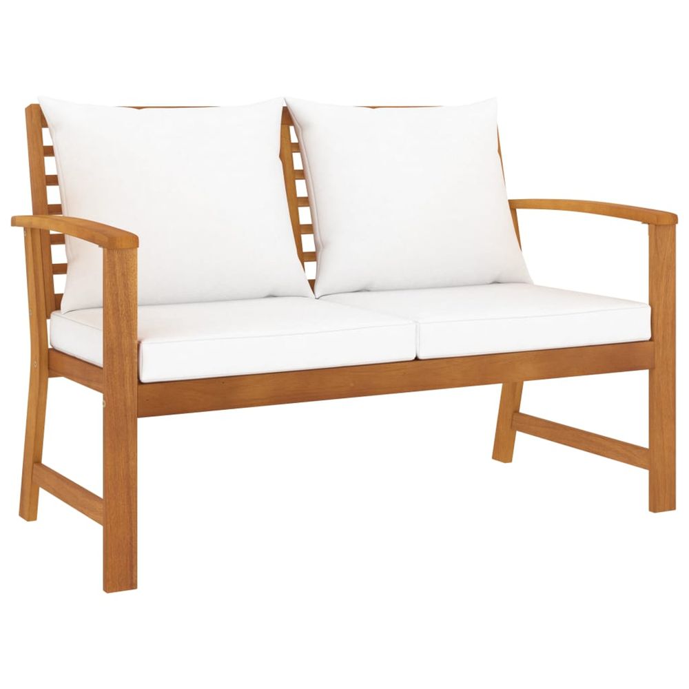 Banc de jardin avec coussin crÃšme 120