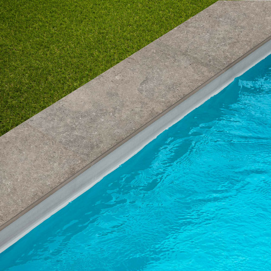 Margelle de piscine effet pierre gris cotto 60x28x2 cm bord droit pietra - ro'ma carrelage