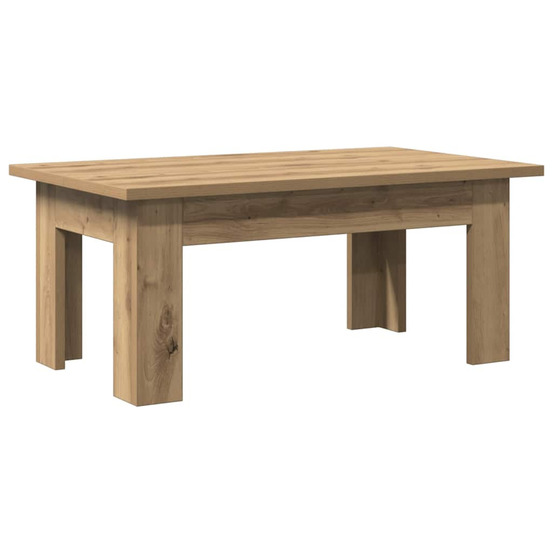 Table basse chêne artisanal 100x60x42 cm bois d'ingénierie