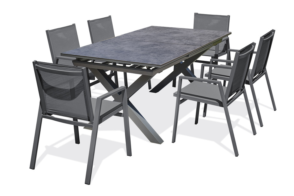 Ensemble repas floride 6 places en aluminium et céramique