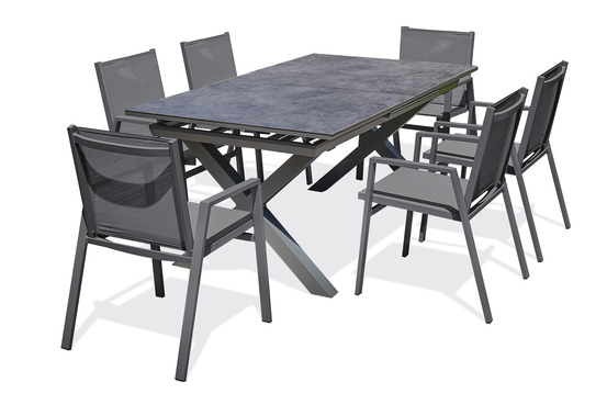 Ensemble repas floride 6 places en aluminium et céramique