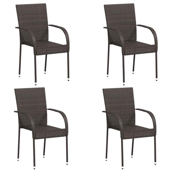 Chaises empilables d'extérieur 4 pcs