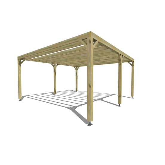Pergola bois • 5m x 5m • indépendante • sens profondeur • livraison comprise