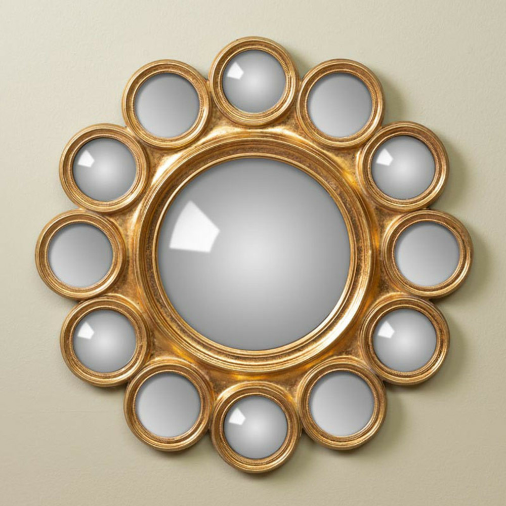 Miroir mural convexe doré 3x45x45cm