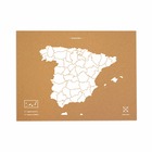 Carte en liège - woody map natural espagne / 90 x 60 cm / blanc / sans cadre