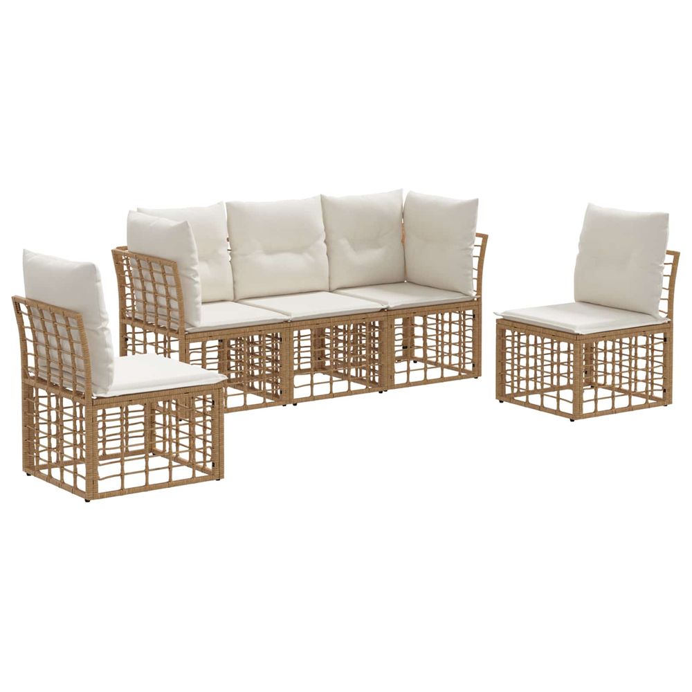 Ensemble de canapés d'extérieur naturel polyester