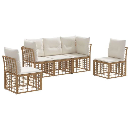 Ensemble de canapés d'extérieur naturel polyester